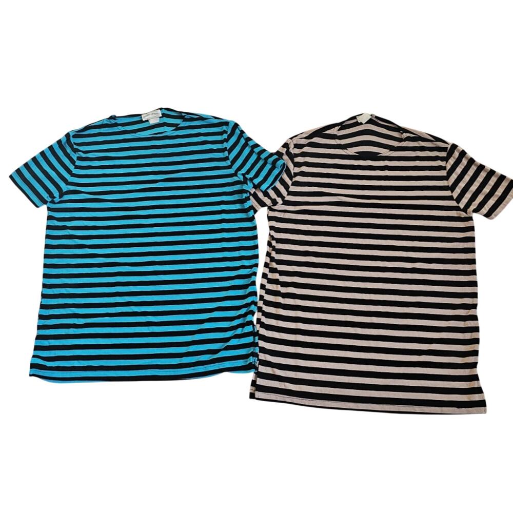Lot of 2 Frazier Lawrence Womens Striped Shirt Top Size M made in usa